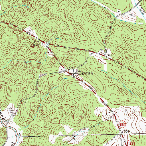 Topographic Map of Emma, GA