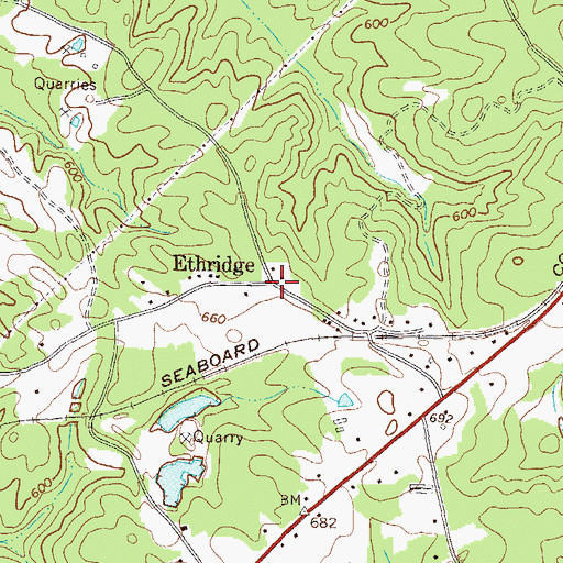 Topographic Map of Ethridge, GA
