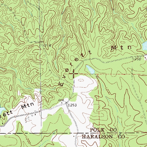Topographic Map of Everett Mountain, GA