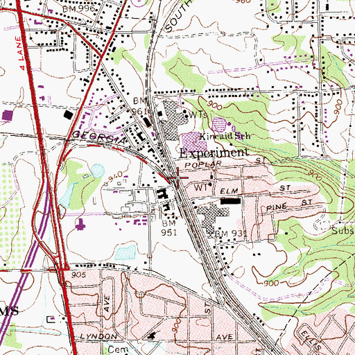 Topographic Map of Experiment, GA