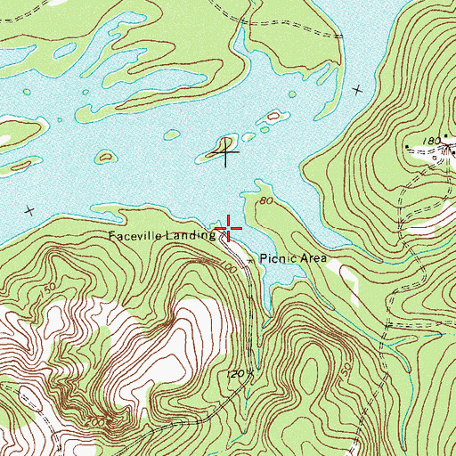 Topographic Map of Faceville Landing, GA