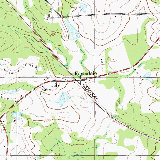 Topographic Map of Farmdale, GA
