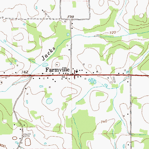 Topographic Map of Farmville, GA