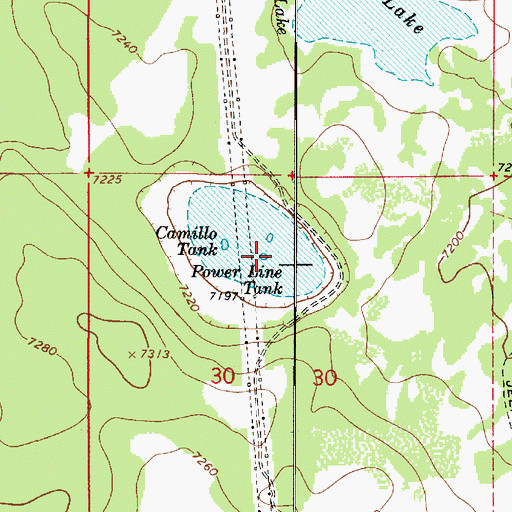 Topographic Map of Power Line Tank, AZ