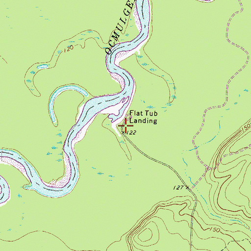 Topographic Map of Flat Tub Landing, GA
