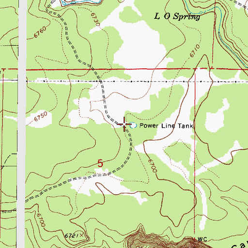 Topographic Map of Power Line Tank, AZ