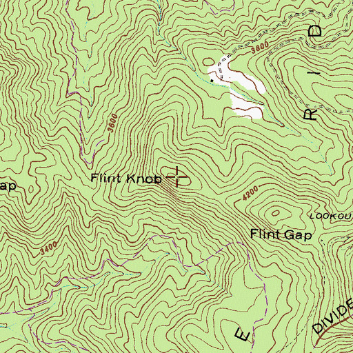 Topographic Map of Flint Knob, GA