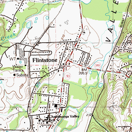 Topographic Map of Flintstone, GA