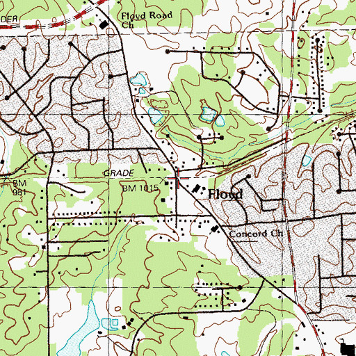 Topographic Map of Floyd, GA