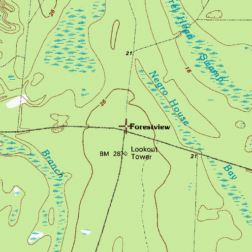 Topographic Map of Forestview, GA