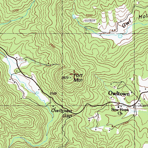 Topographic Map of Fort Mountain, GA