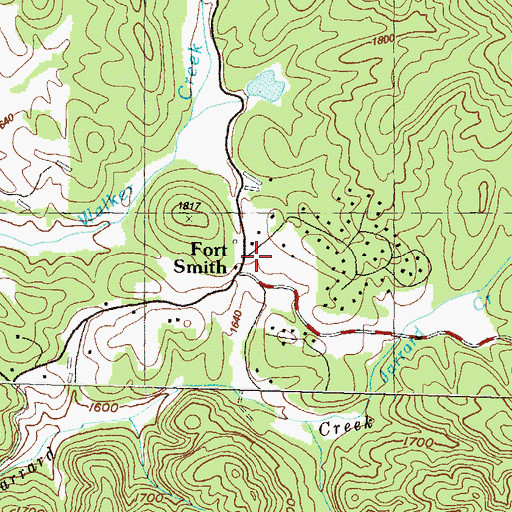 Topographic Map of Fort Smith, GA