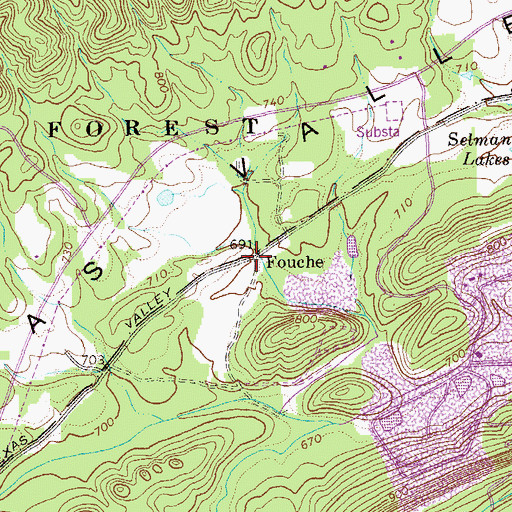 Topographic Map of Fouche, GA