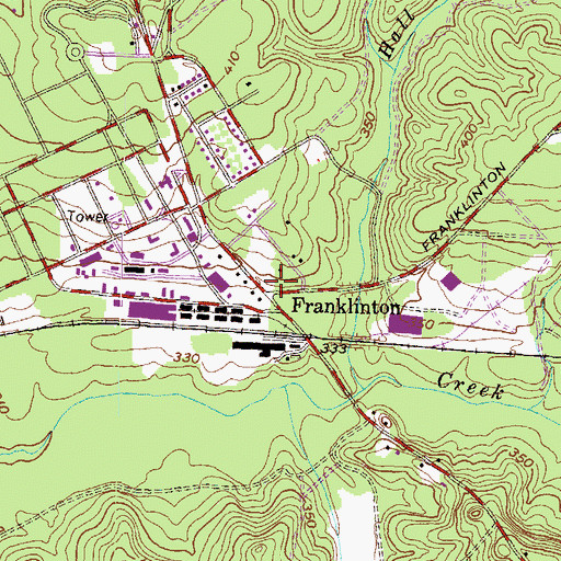 Topographic Map of Franklinton, GA