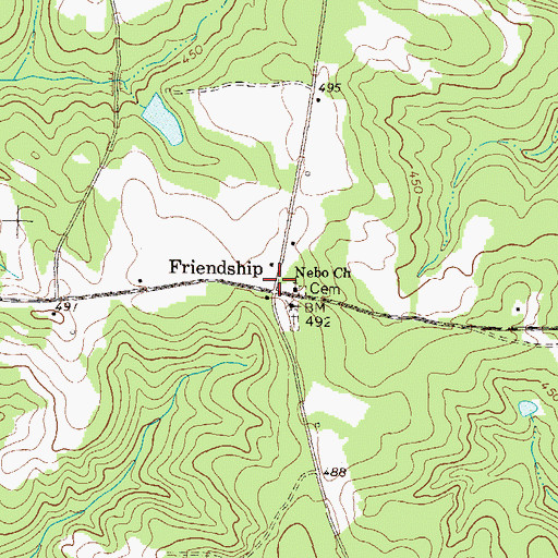 Topographic Map of Friendship, GA