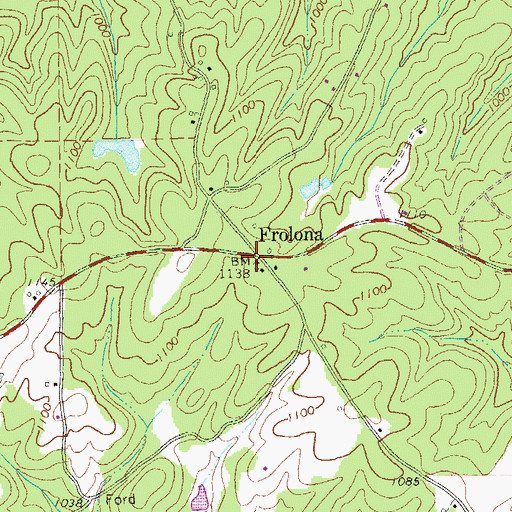 Topographic Map of Frolona, GA