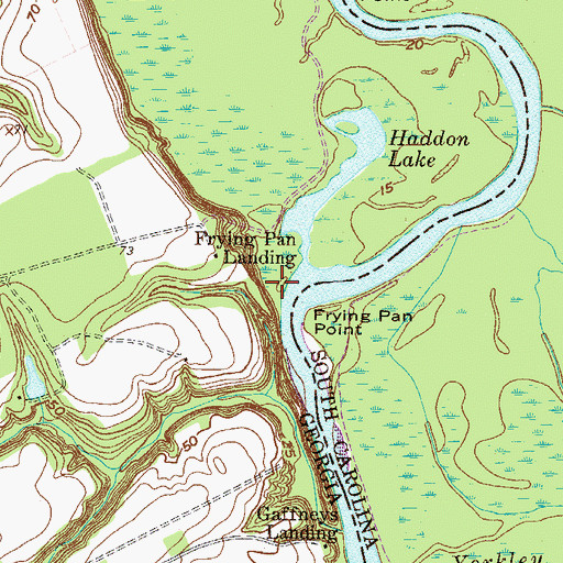 Topographic Map of Frying Pan Landing, GA