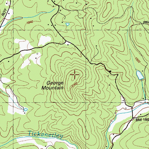 Topographic Map of George Mountain, GA