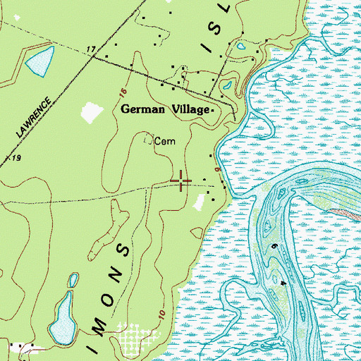 Topographic Map of German Village, GA