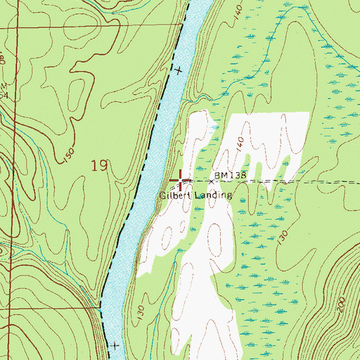 Topographic Map of Gilbert Landing, GA