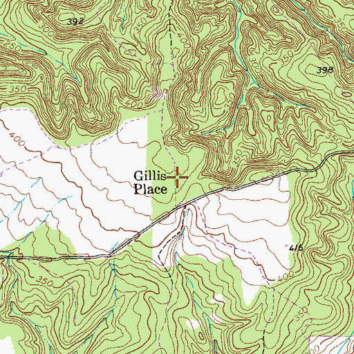 Topographic Map of Gillis Place, GA