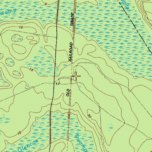 Topographic Map of Glencoe, GA