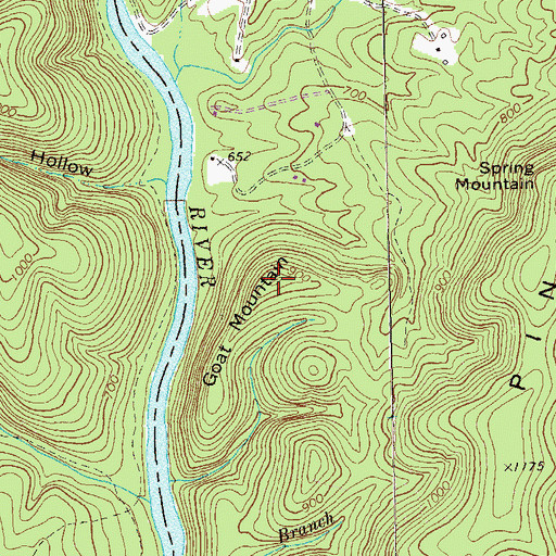 Topographic Map of Goat Mountain, GA