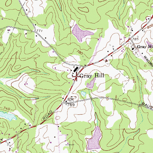Topographic Map of Gray Hill, GA