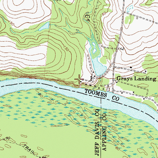 Topographic Map of Grays Landing, GA