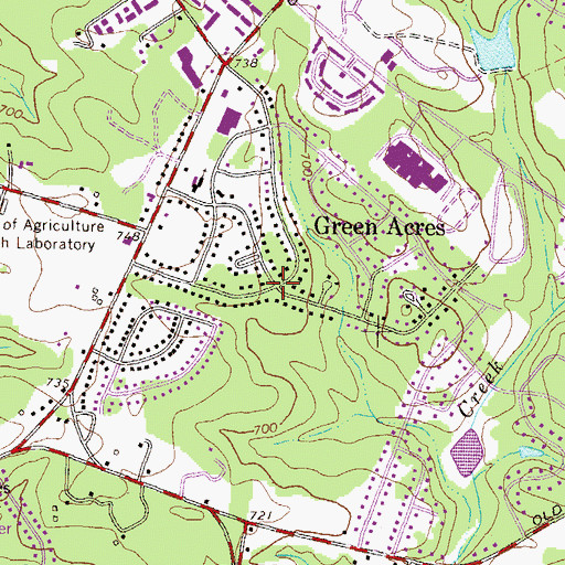 Topographic Map of Green Acres, GA