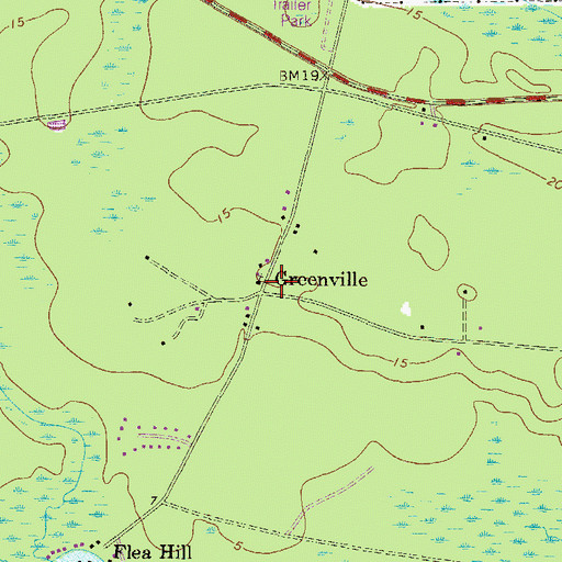 Topographic Map of Greenville, GA