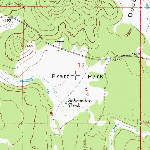 Topographic Map of Pratt Park, AZ
