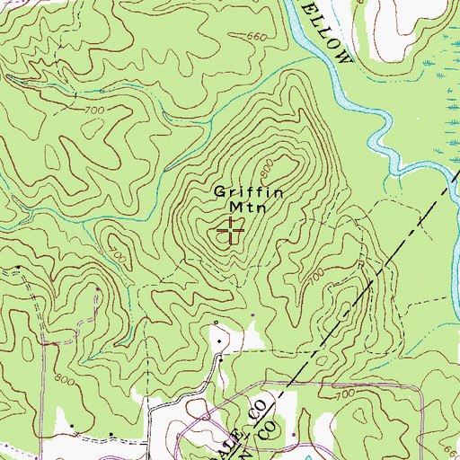 Topographic Map of Griffin Mountain, GA