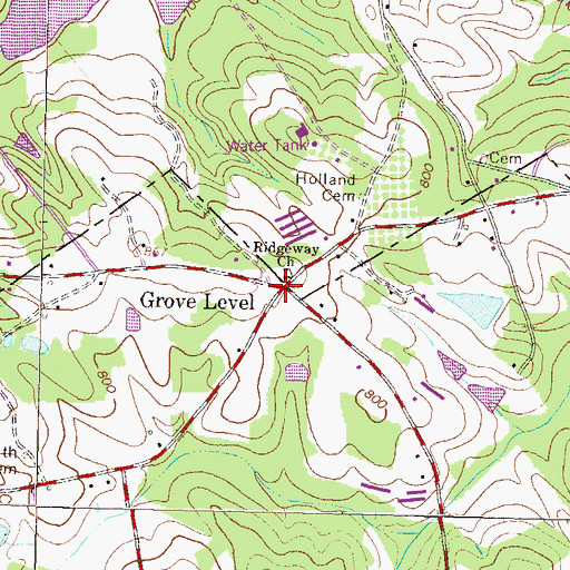Topographic Map of Grove Level, GA