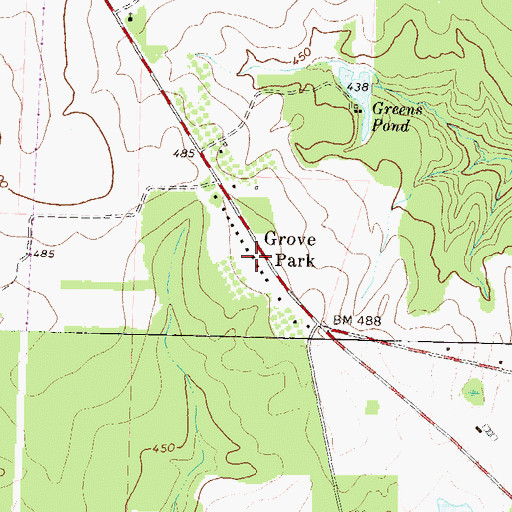 Topographic Map of Grove Park, GA