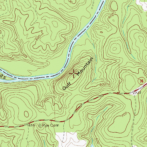 Topographic Map of Gulf Mountain, GA