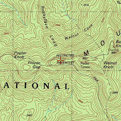 Topographic Map of Gumlog Mountain, GA