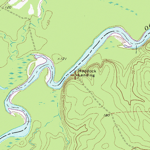 Topographic Map of Haddock Landing, GA
