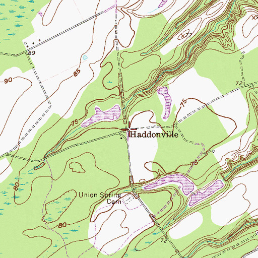 Topographic Map of Haddonville, GA