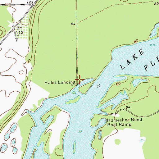 Topographic Map of Hales Landing, GA