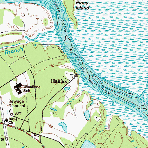 Topographic Map of Halifax, GA