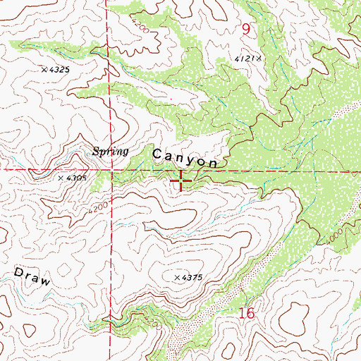 Topographic Map of Cottonwood Canyon, AZ