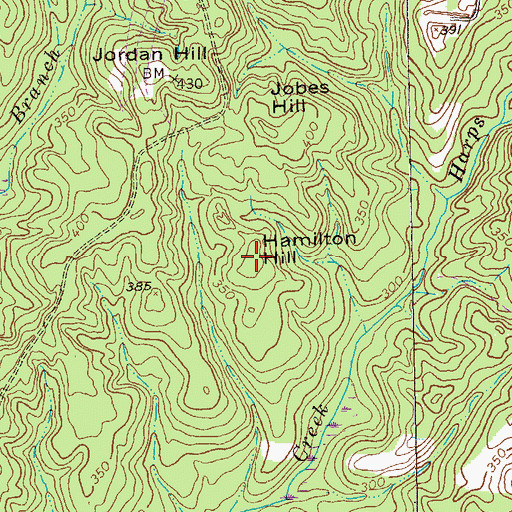 Topographic Map of Hamilton Hill, GA