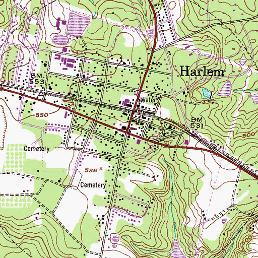 Topographic Map of Harlem, GA