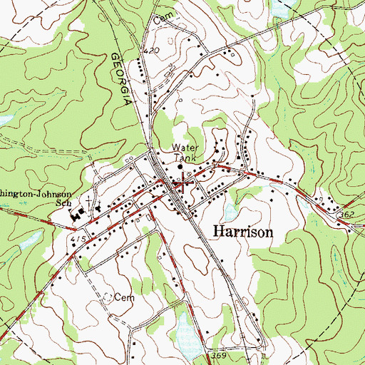 Topographic Map of Harrison, GA