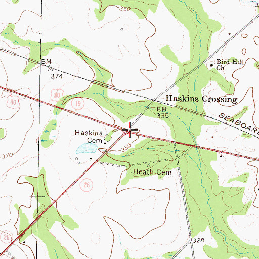 Topographic Map of Haskins Crossing, GA