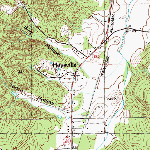 Topographic Map of Haysville, GA