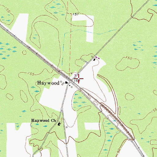Topographic Map of Haywood, GA