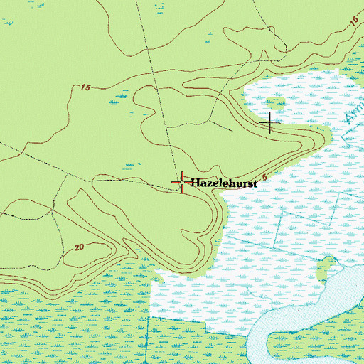 Topographic Map of Hazlehurst, GA