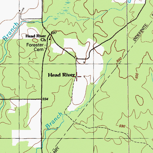 Topographic Map of Head River, GA